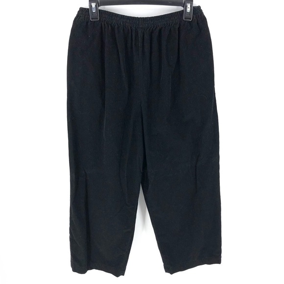 Eskandar Size 2 Black Cotton Cashmere Corduroy Trouser Pants Pull On Lagenlook